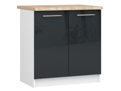 szafka kuchenna oliwia s 80cm 2d biala grafit polysk