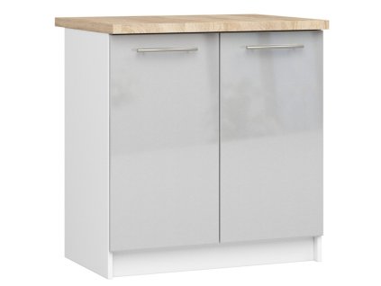 szafka kuchenna oliwia s 80cm 2d biala metalik polysk