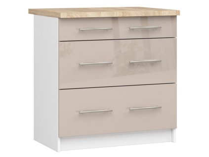 szafka kuchenna oliwia s 80cm 3s biala cappuccino polysk