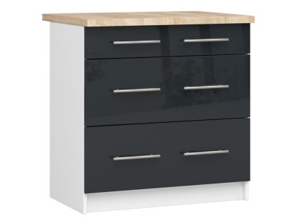 szafka kuchenna oliwia s 80cm 3s biala grafit polysk