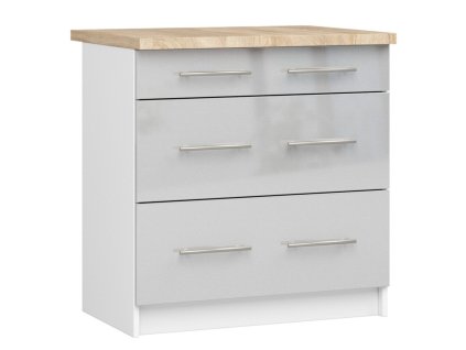 szafka kuchenna oliwia s 80cm 3s biala grafit polysk