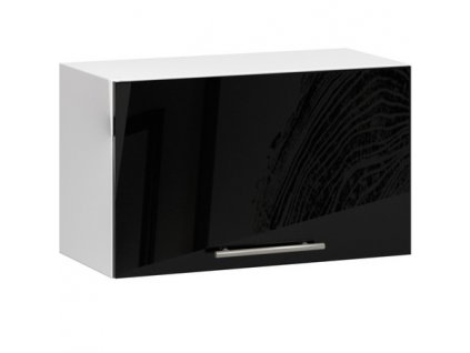 Kuchyňská skříňka OLIVIA W60OK - bílá/černý lesk