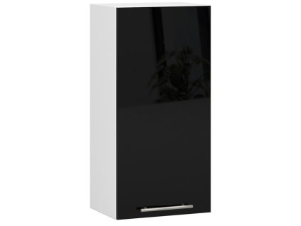wiszaca szafka kuchenna oliwia w 40cm biala czarny polysk h720