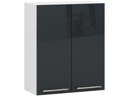 wiszaca szafka kuchenna oliwia w 60cm biala grafit polysk h720