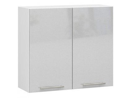 Kuchyňská skříňka OLIVIA W80 H720 - bílá/šedý lesk