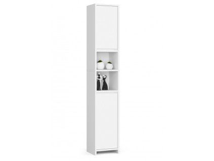 regal lazienkowy uni z panelami dab sonoma bialy 2 drzwi 2 wneki