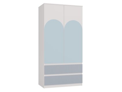 Dětská šatní skříň Malva SS-90 Arteso - bílá/modrá
