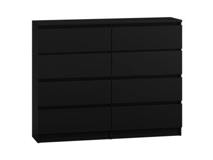 Komoda Malva 8 zásuvek 120 - černá