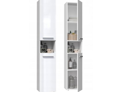 szafka lazienkowa regal slupek nel ii bialy polysk