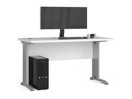 biurko komputerowe bm 135 cm z metalowymi nogami biale