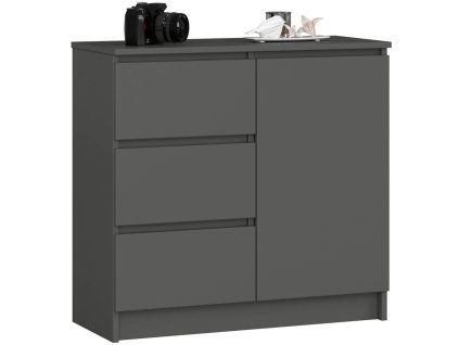 komoda k 80 cm jerry 1 drzwi 3 szuflady grafit szary