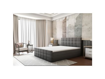 Postel CAMILA LUX 180x200 cm (Barevná varianta Tmavě šedá I)