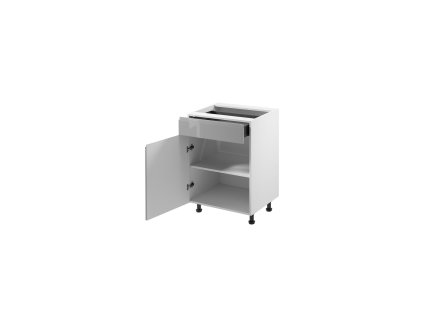 Kuchyňská skříňka ASPEN II D60S1-P/L - bílá/šedá (Strana otevírání Otevírání vlevo)