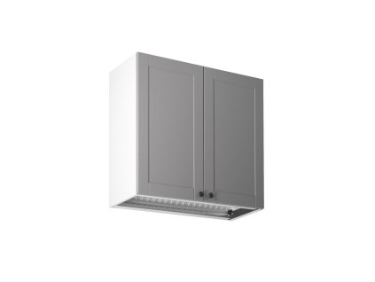 Závěsná kuchyňská skříňka LINEA G80C (Barevná varianta Bílá-šedá)