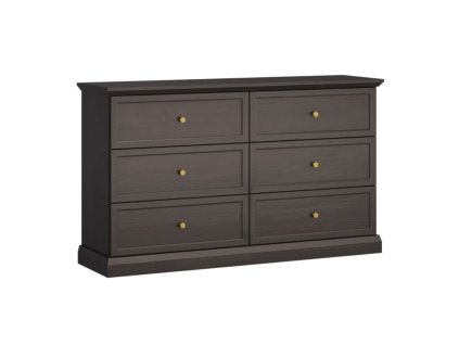 Komoda LUCCA K6S (Barevná varianta Černohnědá/dub craft)