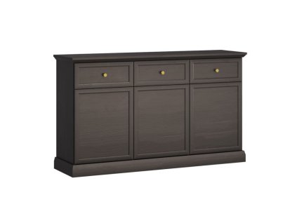 Komoda LUCCA K3D3S (Barevná varianta Černohnědá/dub craft)