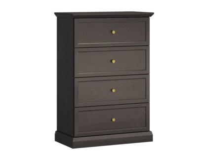 Komoda LUCCA K4S (Barevná varianta Černohnědá/dub craft)