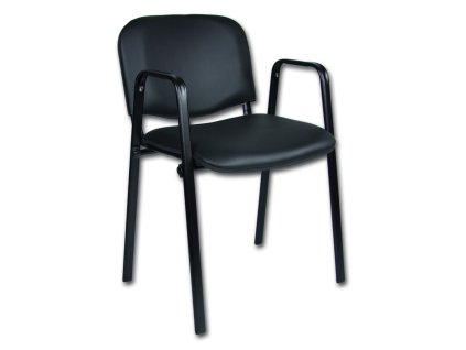 Konferenční židle ISO eko-kůže s područkami (Barevná varianta Černá)