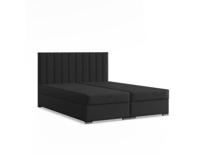 Čalouněná postel AGEN 180x200 cm s pružinovou matrací (Barevná varianta Černá)