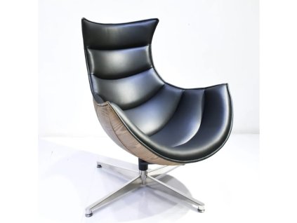 Relaxační křeslo LUXOR (Barevná varianta Černá/dřevo)