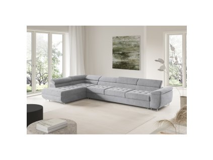 Rohová rozkládací sedací souprava BENJAMIN 155 XL (Barevná varianta Šedá II, Výběr strany Levá)
