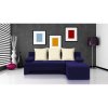Rozkládací rohová sedačka VALERIE (Barva sedací soupravy Černá, Barevná varianta polštáře Tmavě modrá)