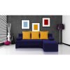 Rozkládací rohová sedačka VALERIE (Barva sedací soupravy Černá, Barevná varianta polštáře Tmavě modrá)