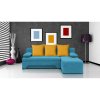 Rozkládací rohová sedačka VALERIE (Barva sedací soupravy Černá, Barevná varianta polštáře Tmavě modrá)