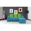 Rozkládací rohová sedačka VALERIE (Barva sedací soupravy Černá, Barevná varianta polštáře Tmavě modrá)