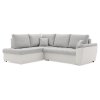 Rozkládací rohová sedací souprava VEGAS 245/190 (Barevná varianta Světle šedá/bílá eko-kůže, Strana sedací soupravy Pravá)