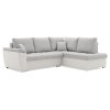Rozkládací rohová sedací souprava VEGAS 245/190 (Barevná varianta Světle šedá/bílá eko-kůže, Strana sedací soupravy Pravá)