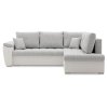 Rozkládací rohová sedací souprava VEGAS 245/190 (Barevná varianta Světle šedá/bílá eko-kůže, Strana sedací soupravy Pravá)