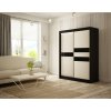 Kvalitní Šatní Skříň Arrow 150 cm (Barevná varianta skříně Černý Mat/Bílý Mat, Barevná varianta skla Čokoláda)