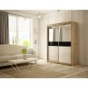 Kvalitní Šatní Skříň Tito 120 cm (Barevná varianta skříně Dub craft, Barevná varianta skla Černá)