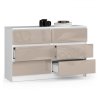 komoda do salonu 120 cm biala cappuccino polysk 6 szuflad 1