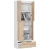 regal biurowy szafa r 60cm clp 1 szuflada 2 drzwi bialy sonoma 2