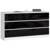 komoda k140 6 szuflad akryl czarny wysoki polysk