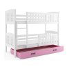 Dětská patrová postel KUBUS s úložným prostorem 90x200 cm - bílá (Barevná varianta šuplete Ružové)