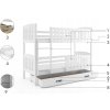 Dětská patrová postel KUBUS s úložným prostorem 90x200 cm - bílá (Barevná varianta šuplete Ružové)