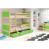 Dětská patrová postel RICO 200x90 cm (Barevná varianta šuplete Ružové, Barevná varianta rámu Bílá)