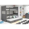 Dětská patrová postel s výsuvnou postelí RICO 200x90 cm (Barevná varianta čela Bílá, Barevná varianta rámu Borovice)