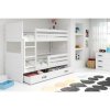 Dětská patrová postel s výsuvnou postelí RICO 200x90 cm (Barevná varianta čela Bílá, Barevná varianta rámu Borovice)