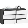 komoda cl 100 cm 6 szuflad grafit szary biala 1