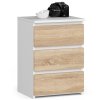 szafka nocna cl3 40 cm 3 szuflady biala dab sonoma