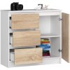 komoda k 80 cm jerry 1 drzwi 3 szuflady biala dab sonoma 1