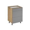 Kuchyňská skříňka LANGEN D60S3 (Barevná varianta Dub artisan/béžová)