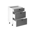 Kuchyňská skříňka LINEA D60S3 (Barevná varianta Bílá-šedá)