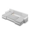 Rozkládací rohová sedací souprava TOKIO III (Barevná varianta Šedá/bílá)