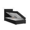 Čalouněná postel CALVI 90x200 cm s pružinovou matrací (Barevná varianta Černá)