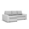 Rohová rozkládací sedací souprava PAUL látka v kombinaci s eko-kůží (Barevná varianta Šedá/bílá I, Výběr strany Levá)